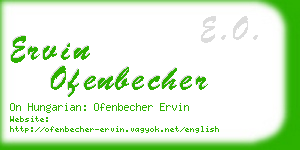 ervin ofenbecher business card